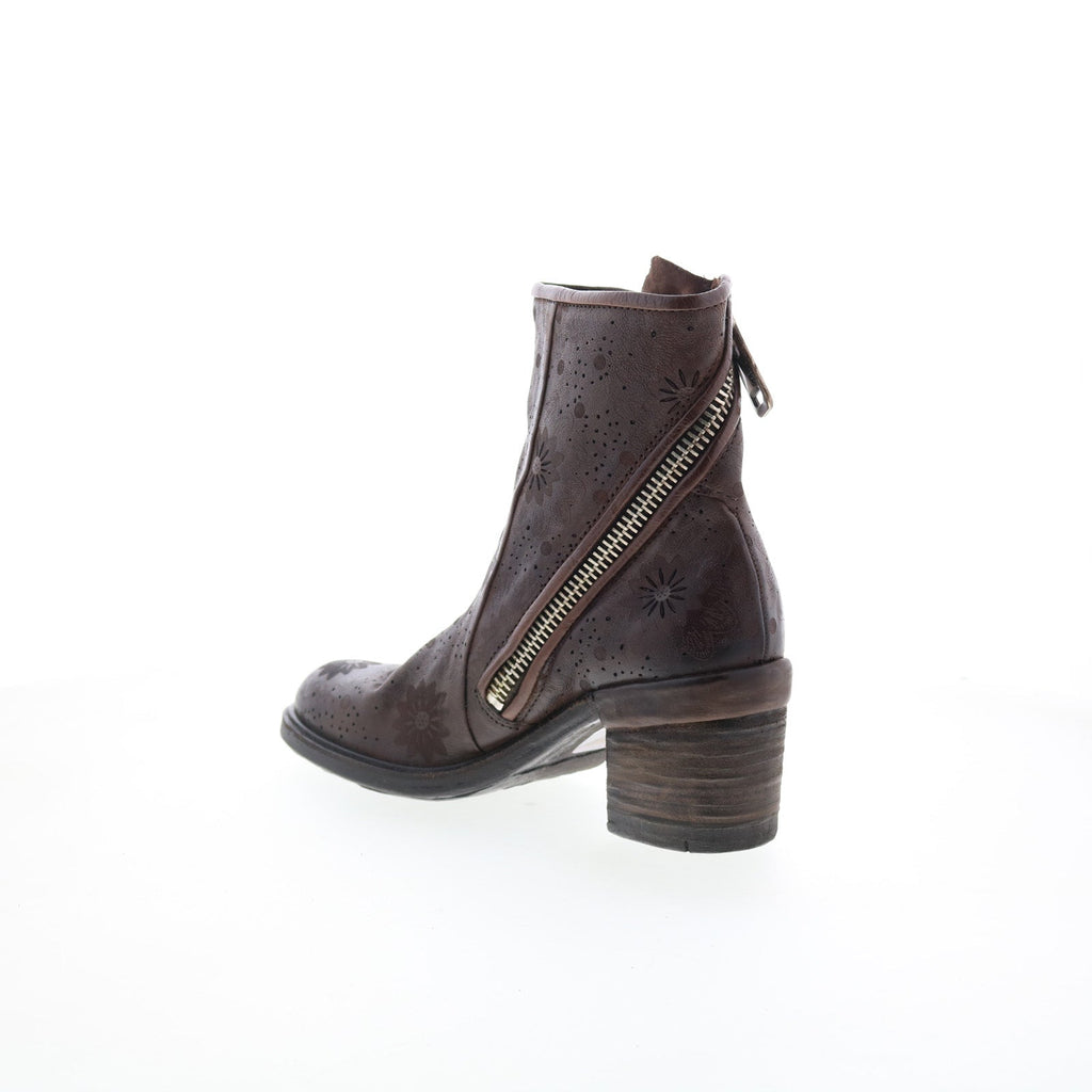 Jase Floral Womens Brown Leather Zipper Casual Dress Boots