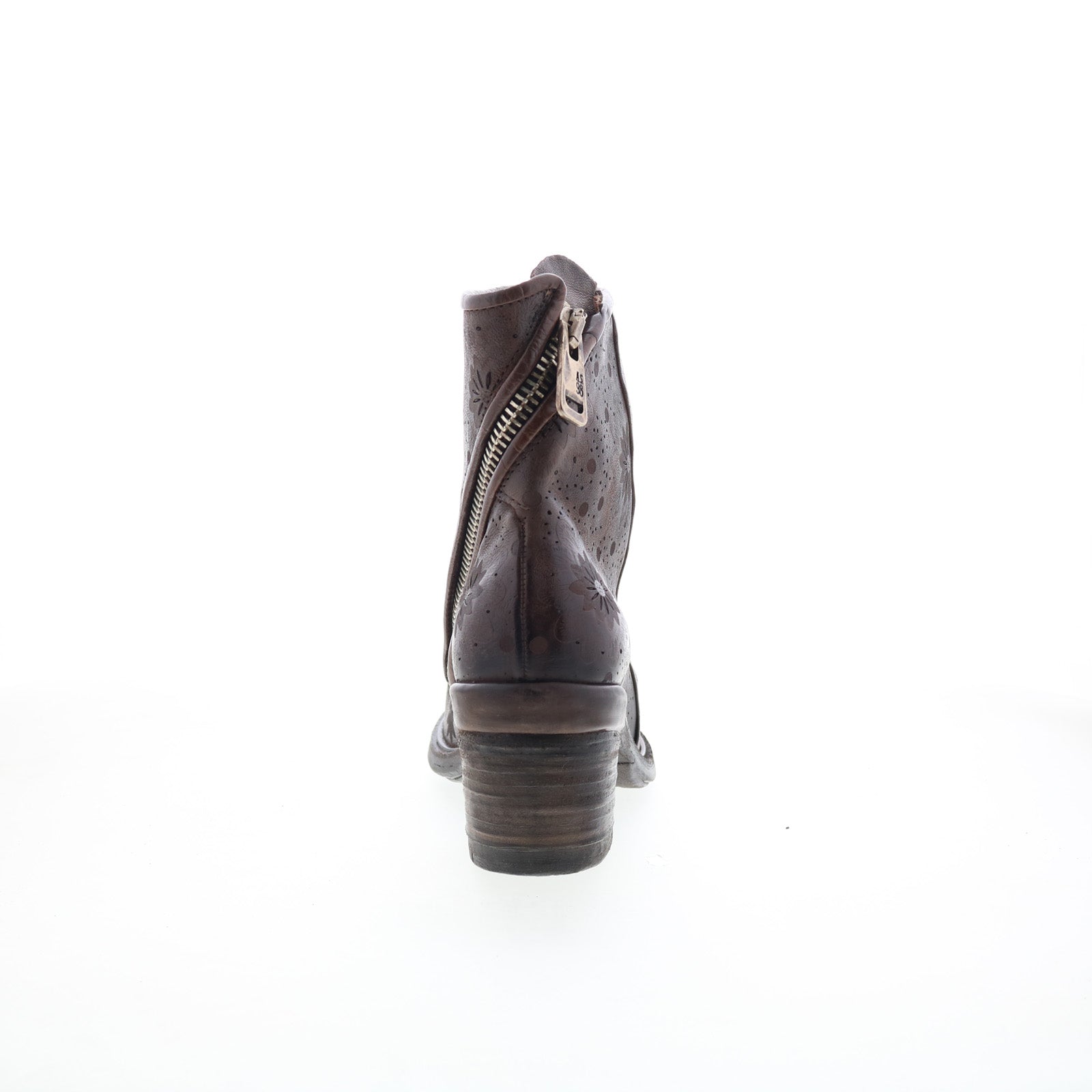 Jase Floral Womens Brown Leather Zipper Casual Dress Boots