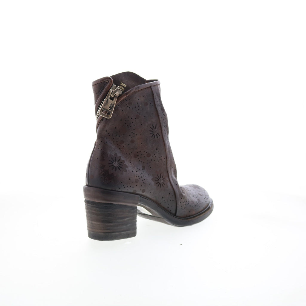 Jase Floral Womens Brown Leather Zipper Casual Dress Boots