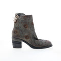 Jase Floral Womens Gray Leather Zipper Casual Dress Boots