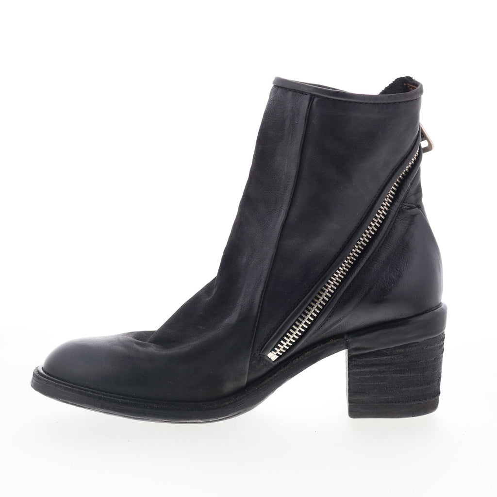 Jase Womens Black Leather Zipper Ankle & Booties Boots