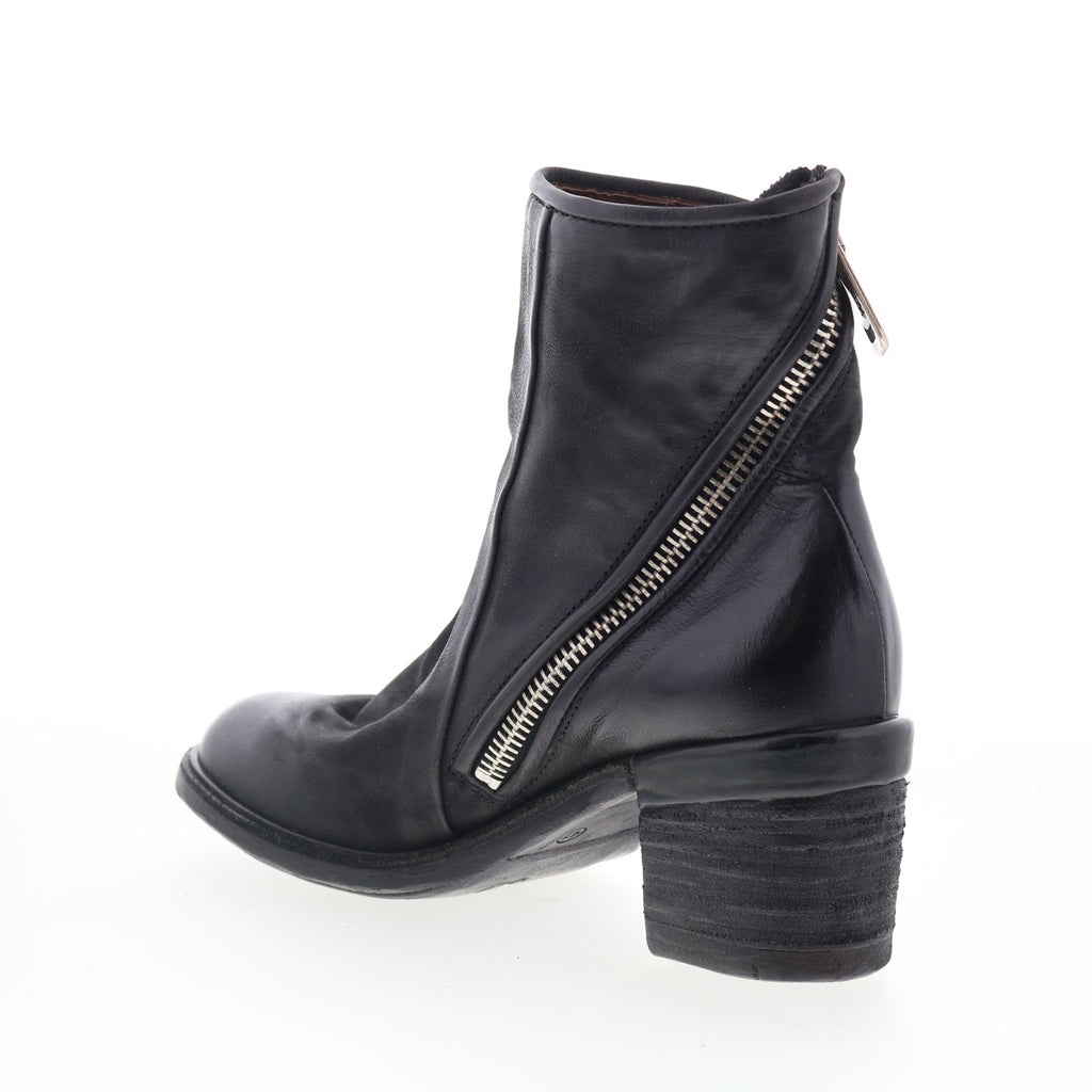 Jase Womens Black Leather Zipper Ankle & Booties Boots