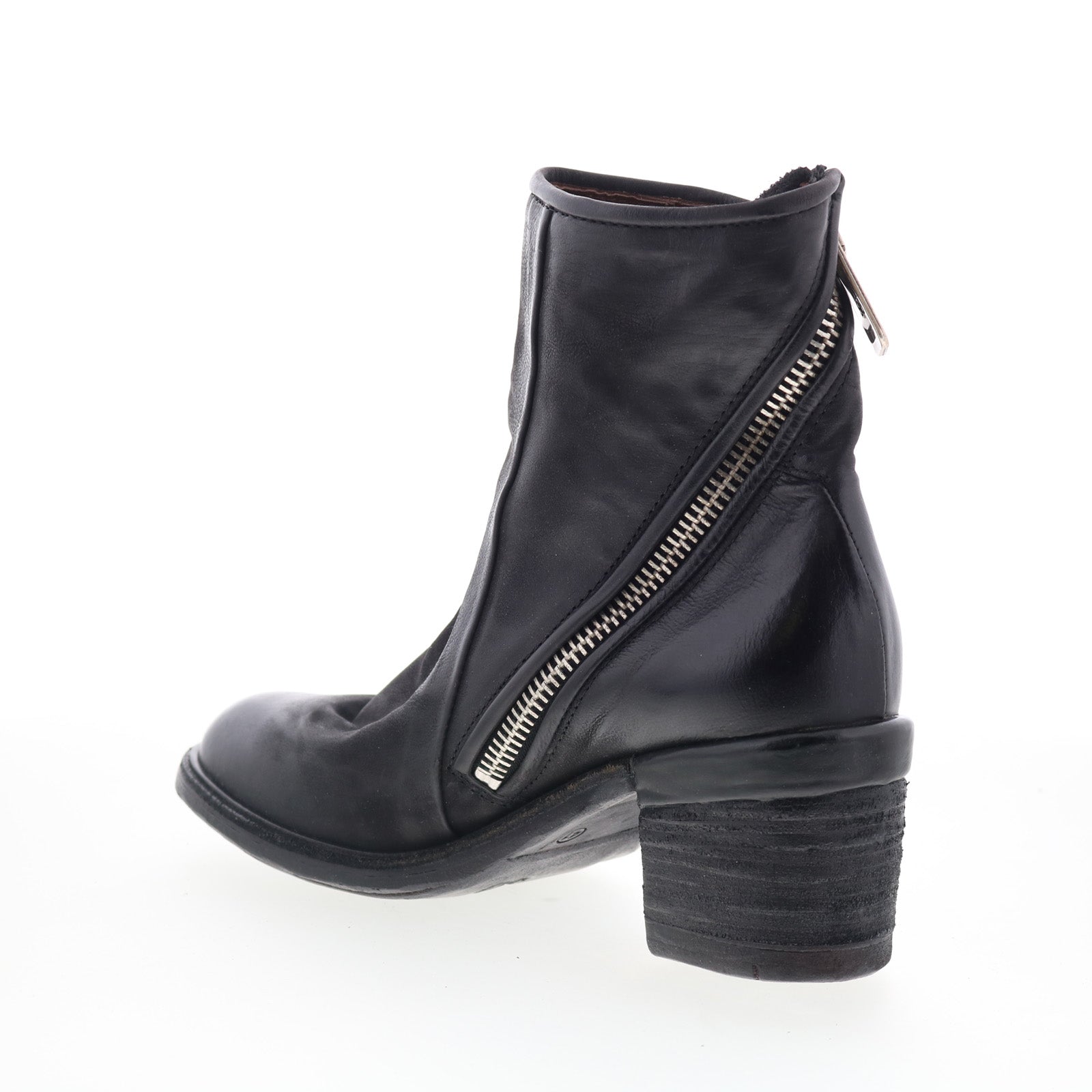 Jase Womens Black Leather Zipper Ankle & Booties Boots