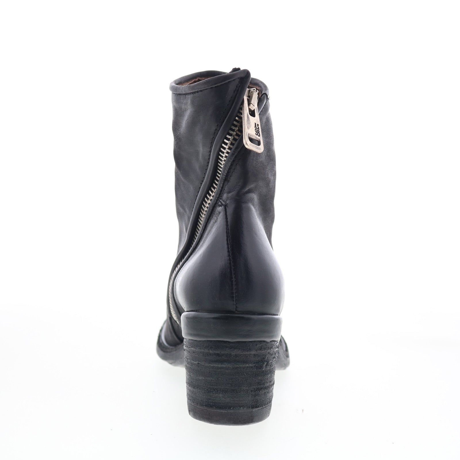 Jase Womens Black Leather Zipper Ankle & Booties Boots