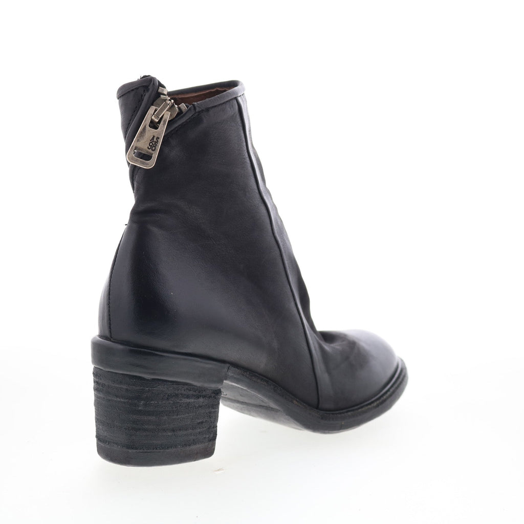 Jase Womens Black Leather Zipper Ankle & Booties Boots