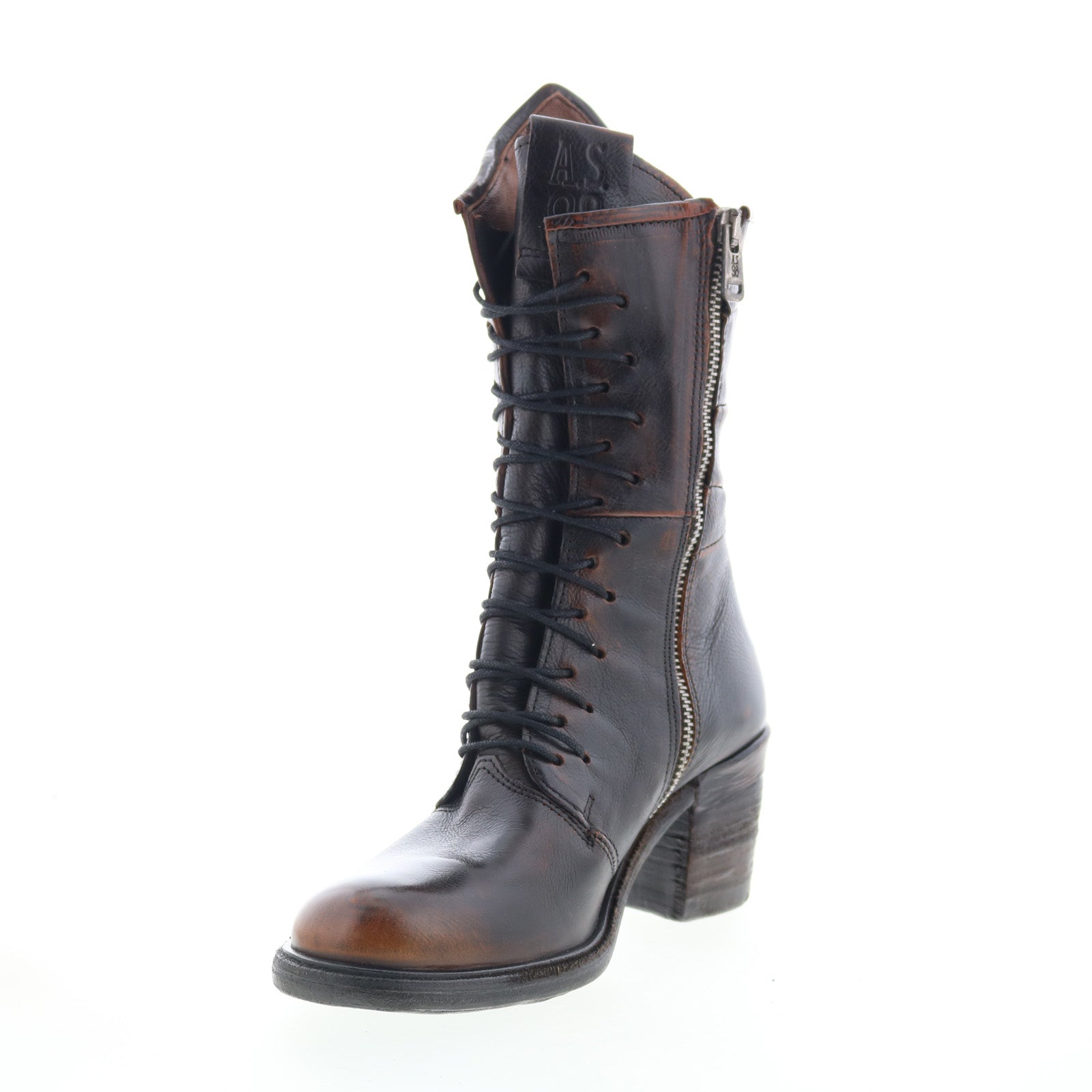 Jasper Womens Brown Leather Zipper Casual Dress Boots