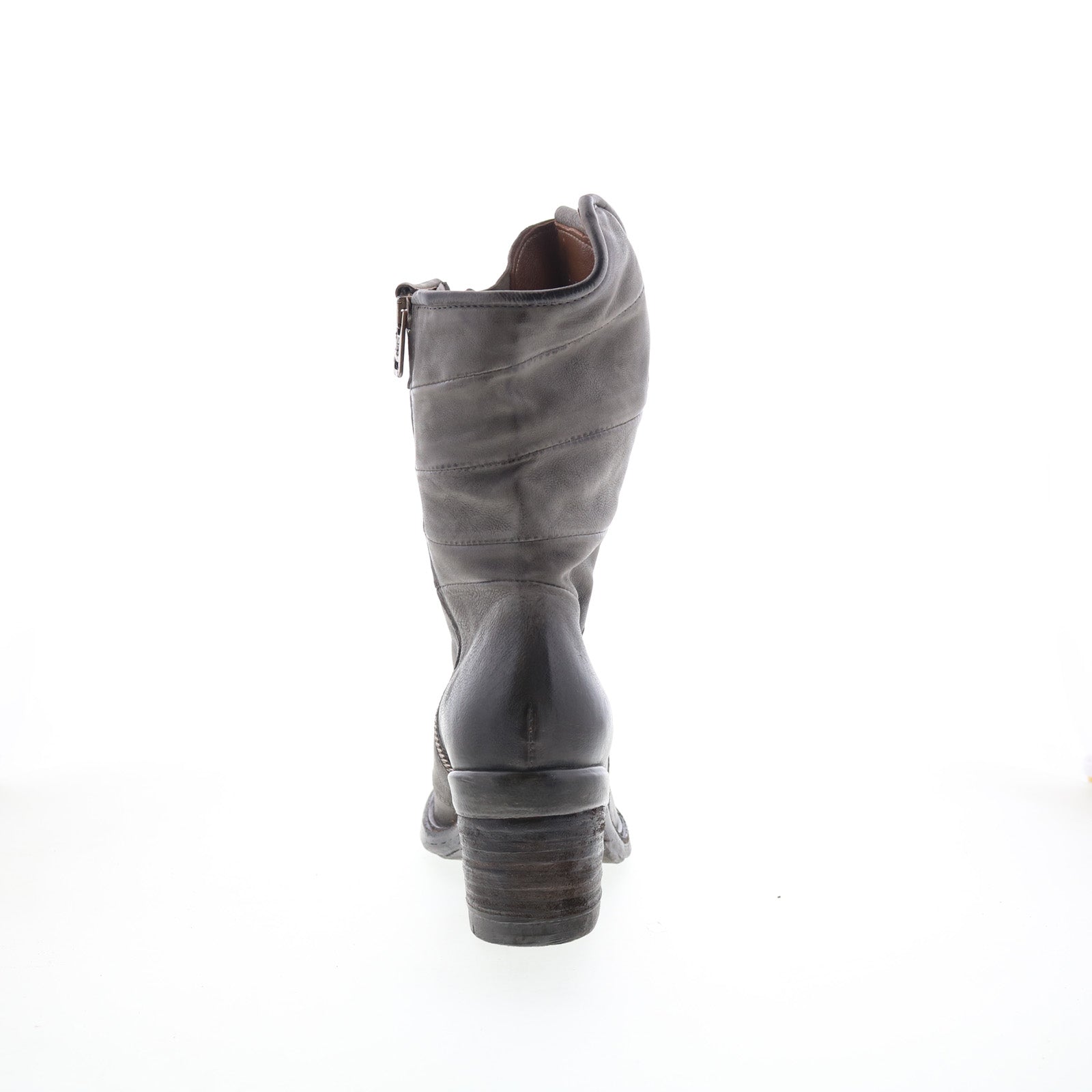 Jasper Womens Gray Leather Zipper Casual Dress Boots