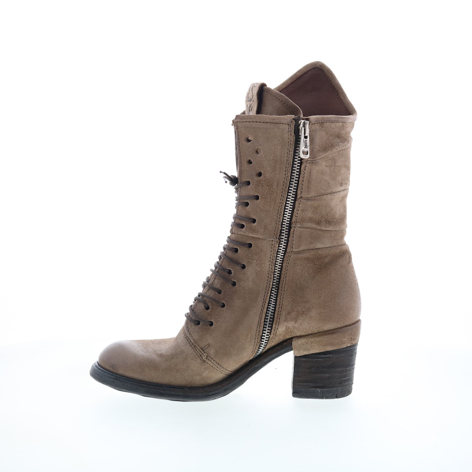 Jasper Womens Gray Leather Zipper Casual Dress Boots