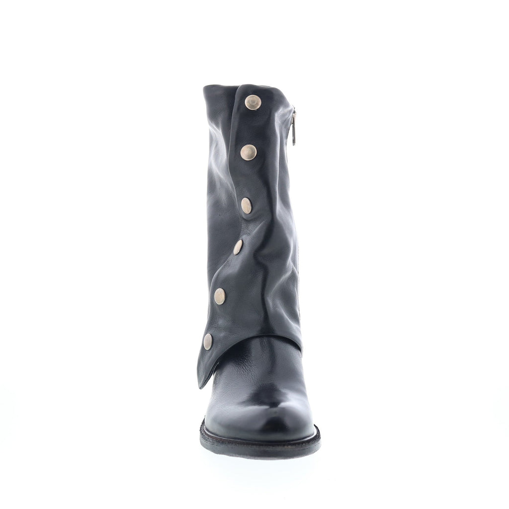 Jensen Womens Black Leather Zipper Ankle & Booties Boots