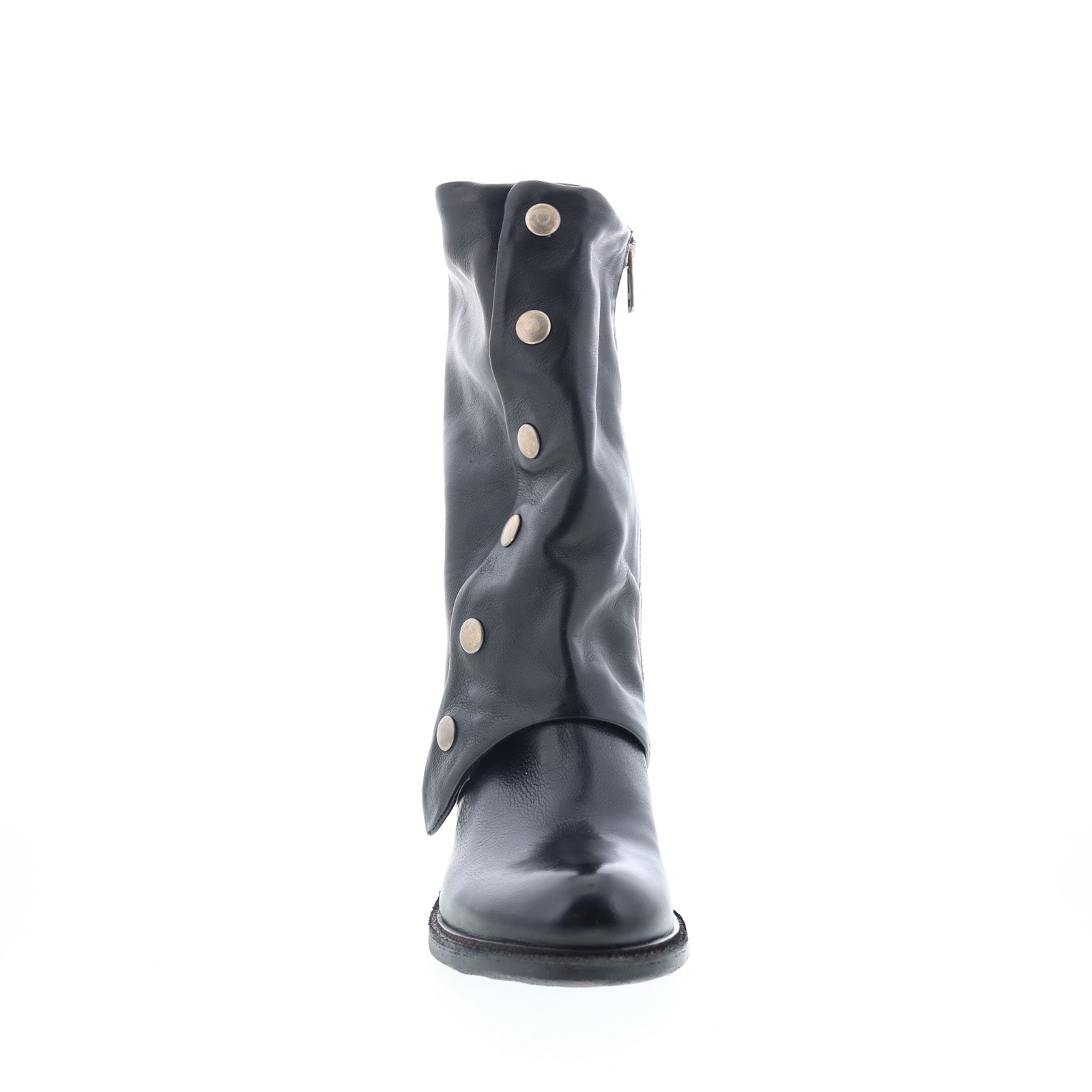 Jensen Womens Black Leather Zipper Ankle & Booties Boots