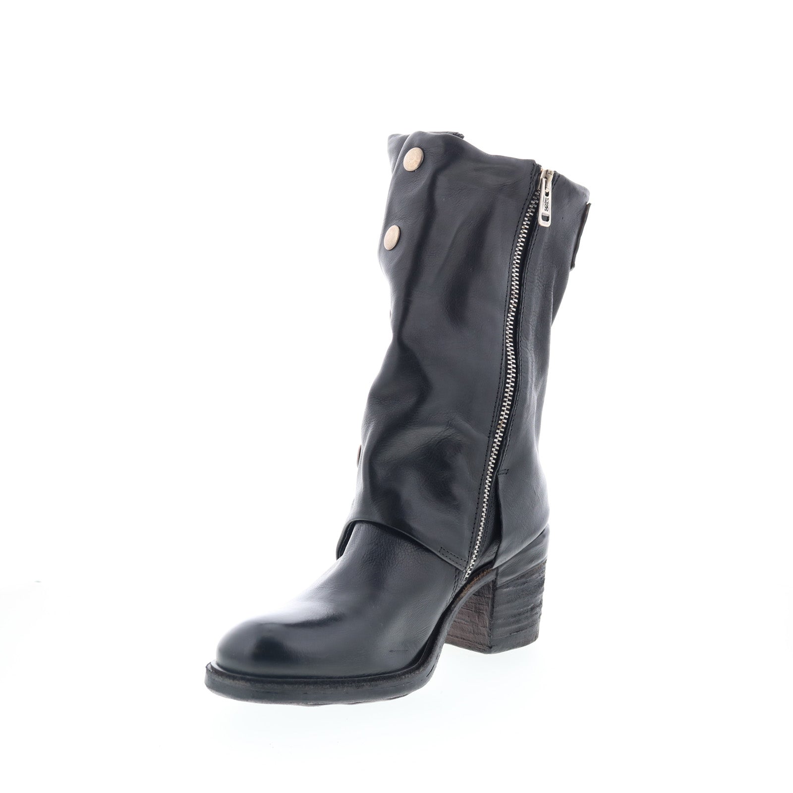 Jensen Womens Black Leather Zipper Ankle & Booties Boots