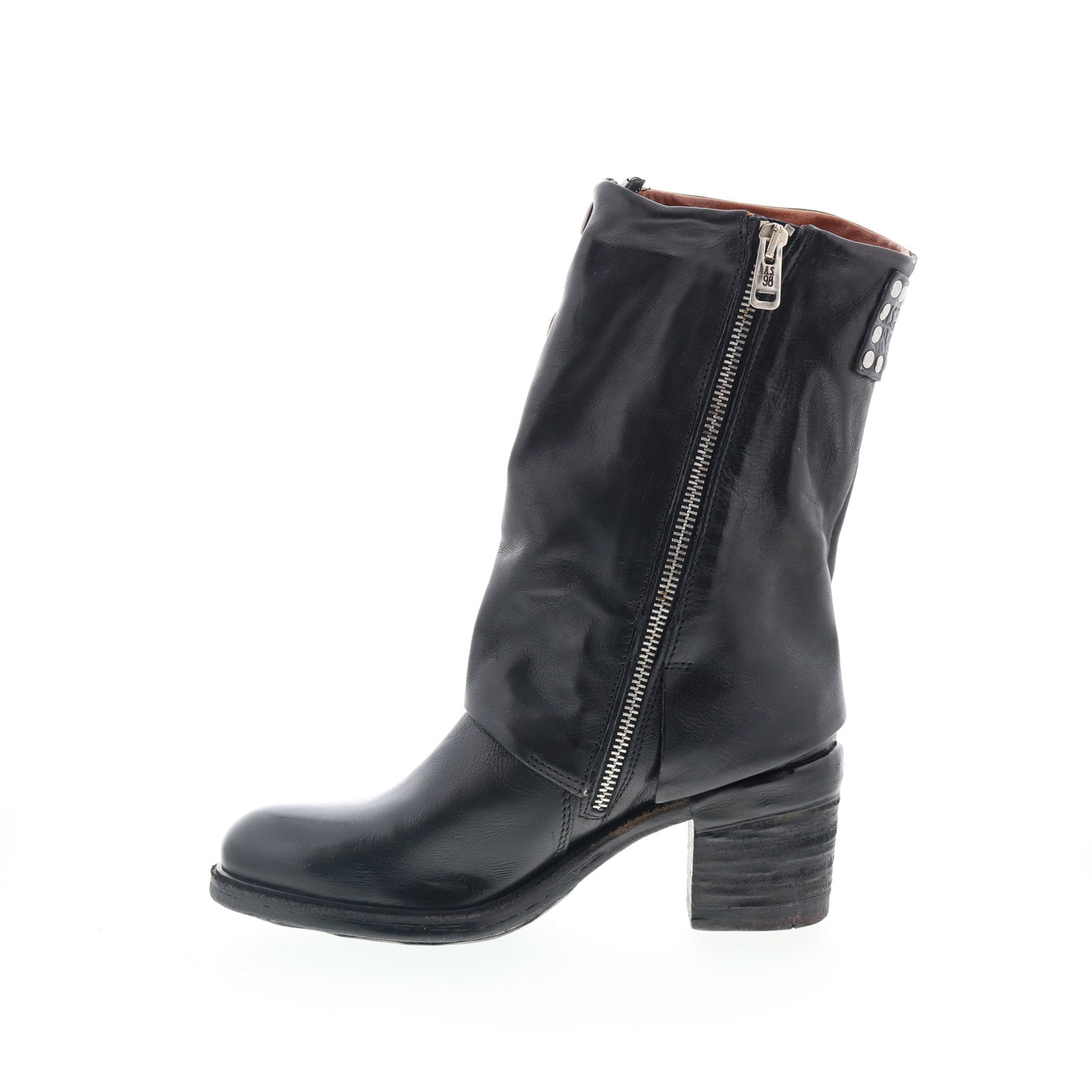 Jensen Womens Black Leather Zipper Ankle & Booties Boots