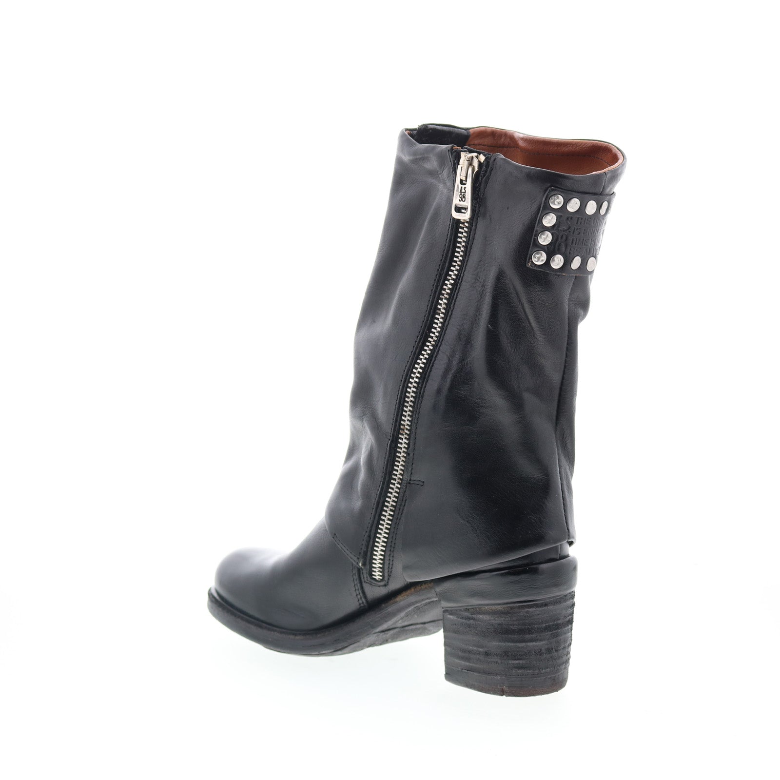 Jensen Womens Black Leather Zipper Ankle & Booties Boots