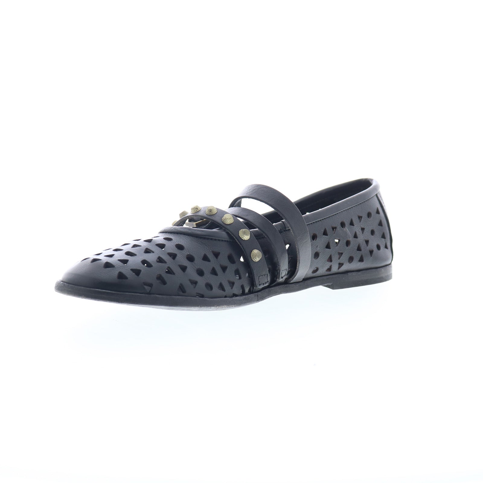 Jett Womens Black Leather Hook & Loop Loafer Flats Shoes
