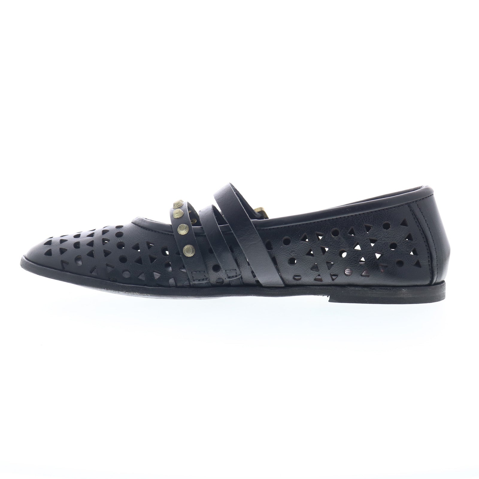 Jett Womens Black Leather Hook & Loop Loafer Flats Shoes