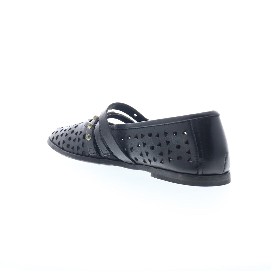 Jett Womens Black Leather Hook & Loop Loafer Flats Shoes