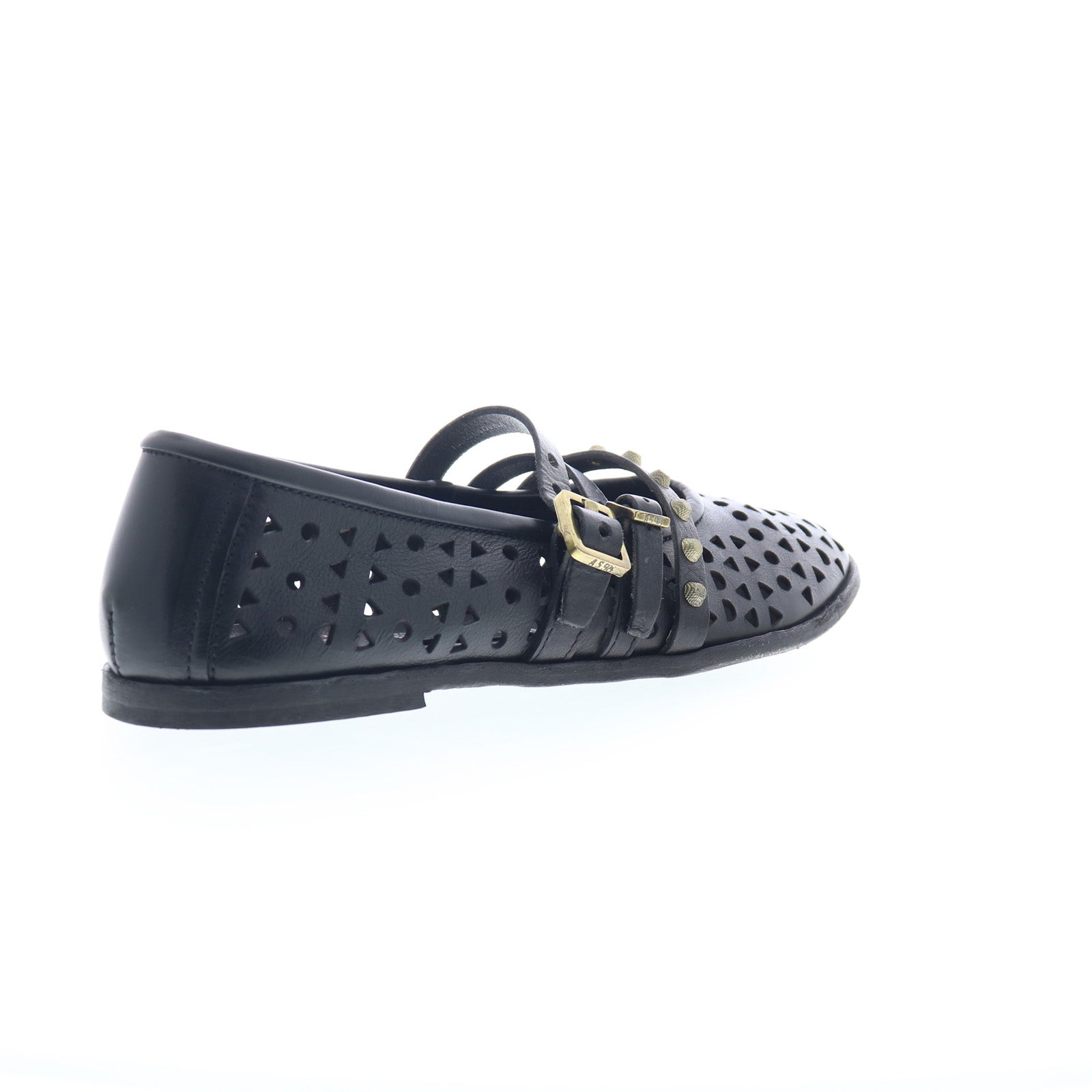 Jett Womens Black Leather Hook & Loop Loafer Flats Shoes