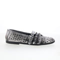 Jett Womens Silver Leather Hook & Loop Loafer Flats Shoes