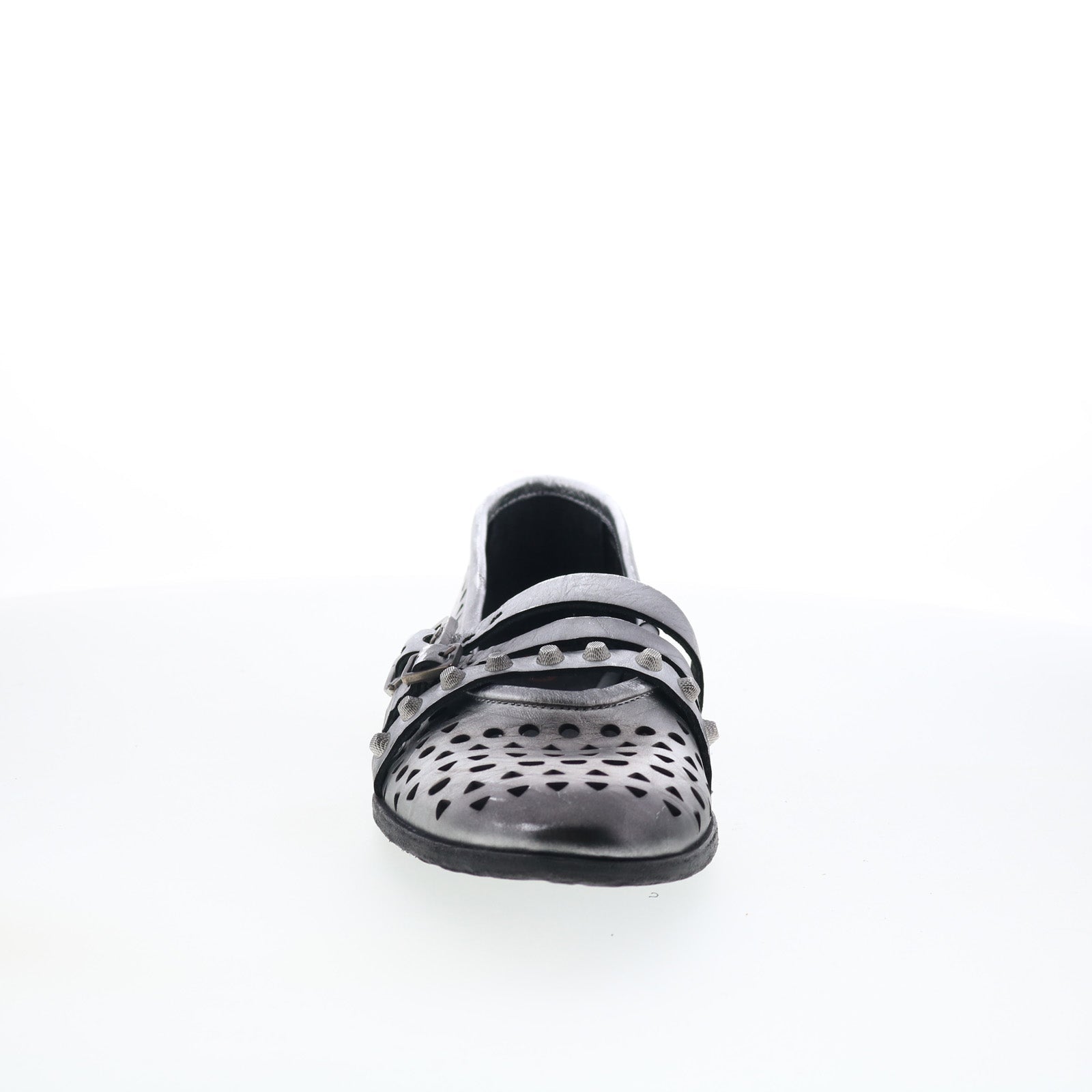 Jett Womens Silver Leather Hook & Loop Loafer Flats Shoes