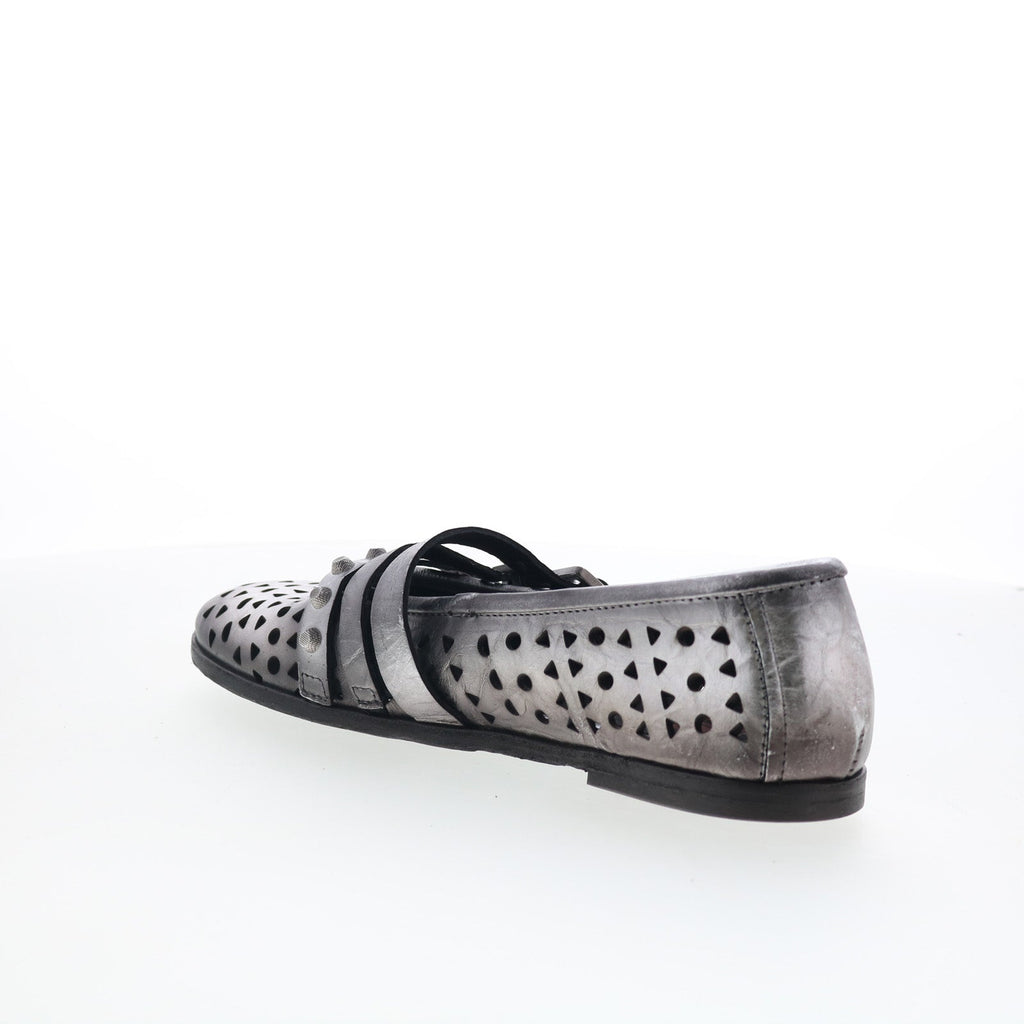 Jett Womens Silver Leather Hook & Loop Loafer Flats Shoes