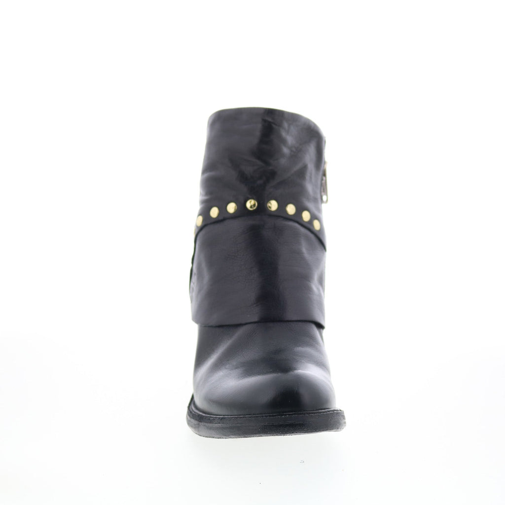 Jonas Womens Black Leather Zipper Ankle & Booties Boots