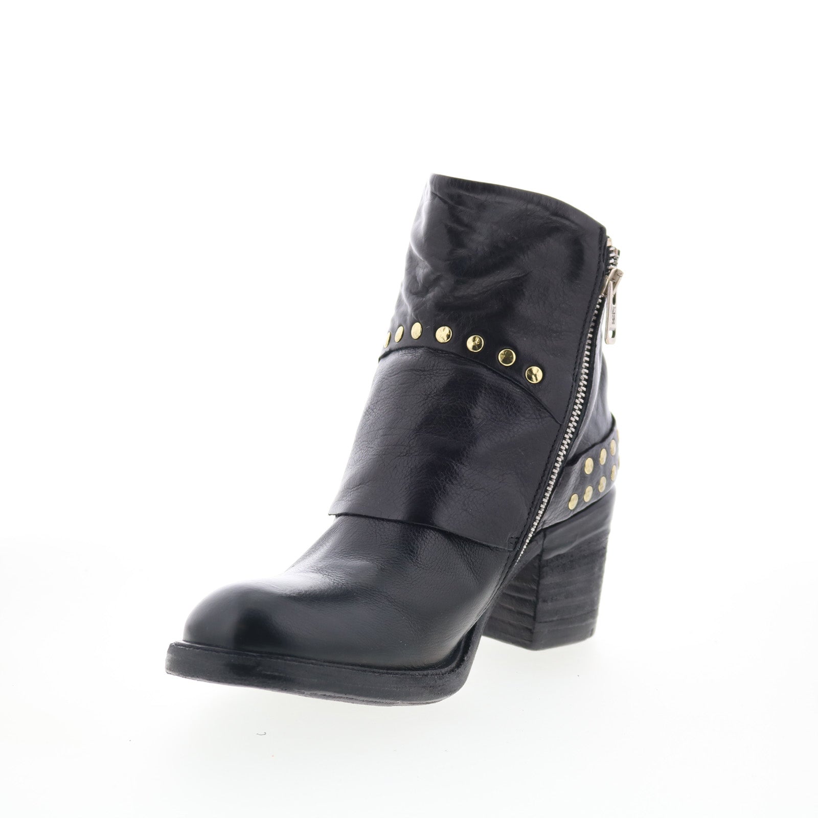 Jonas Womens Black Leather Zipper Ankle & Booties Boots