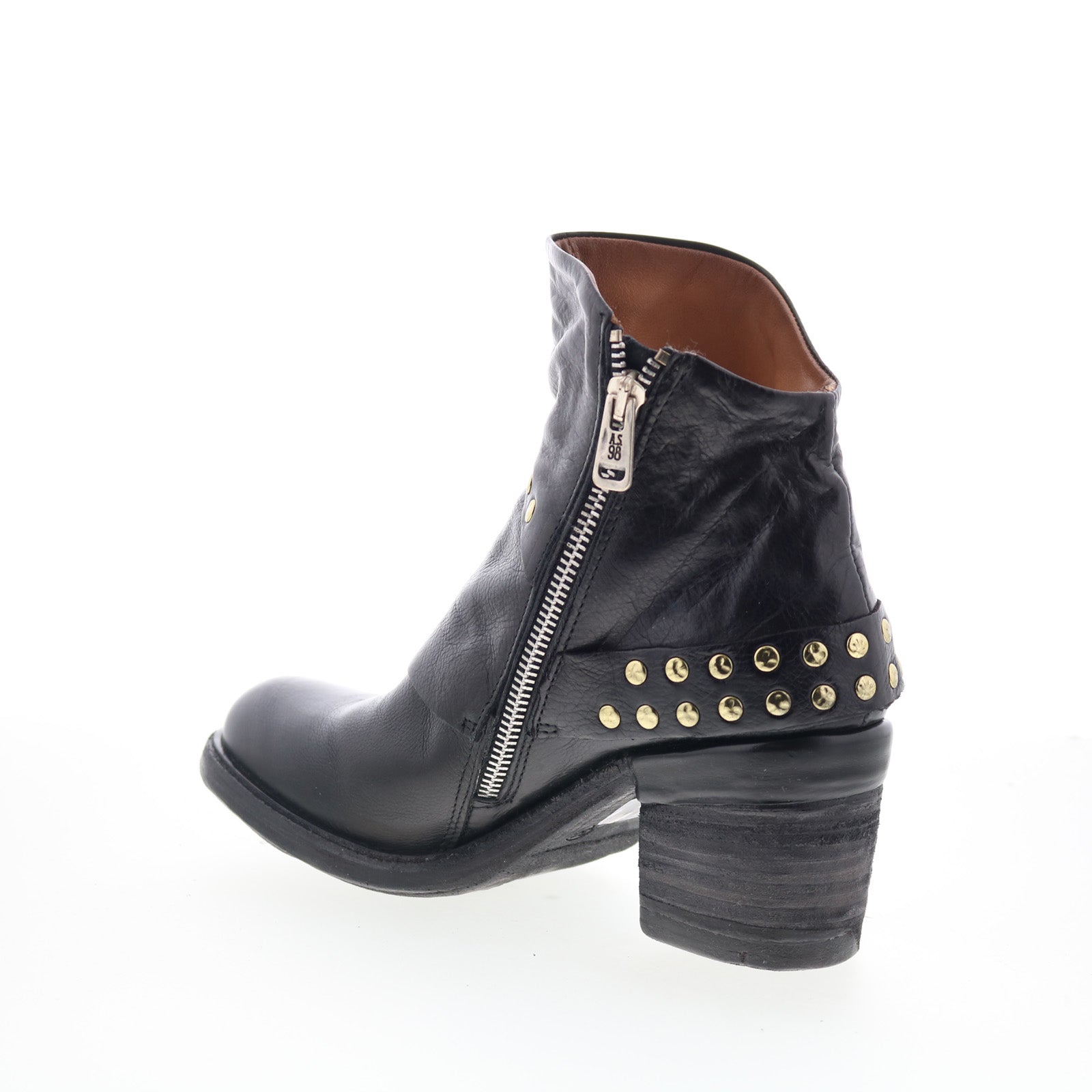 Jonas Womens Black Leather Zipper Ankle & Booties Boots