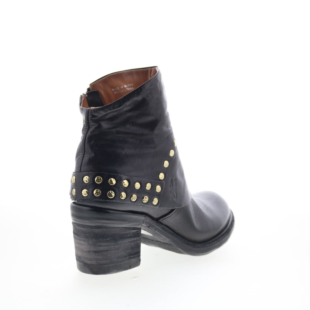 Jonas Womens Black Leather Zipper Ankle & Booties Boots