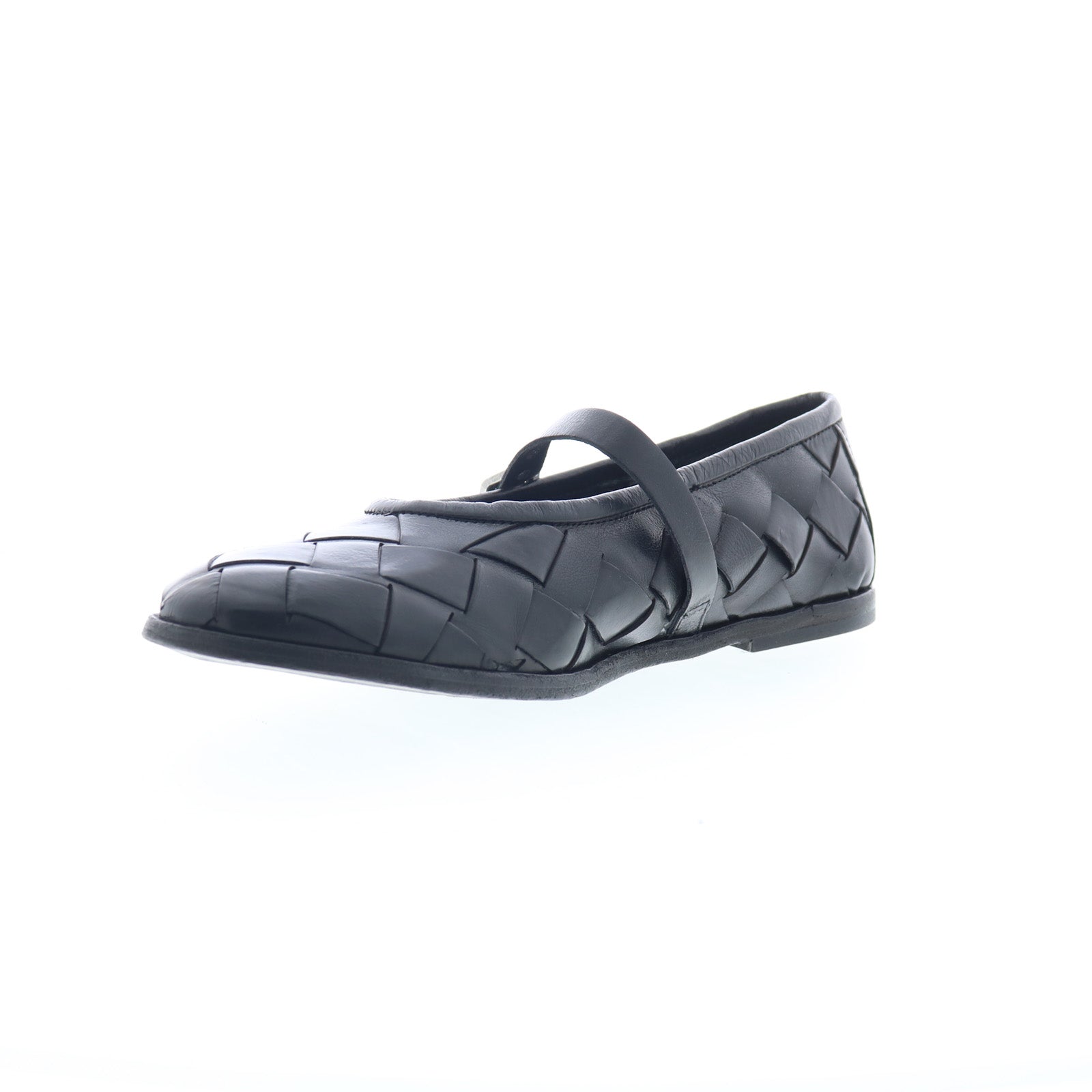 Jordan Womens Black Leather Hook & Loop Mary Jane Flats Shoes