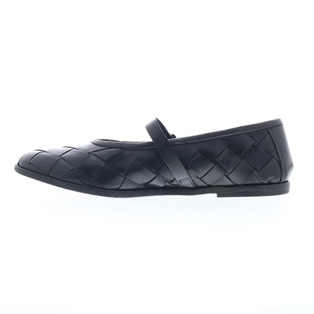 Jordan Womens Black Leather Hook & Loop Mary Jane Flats Shoes