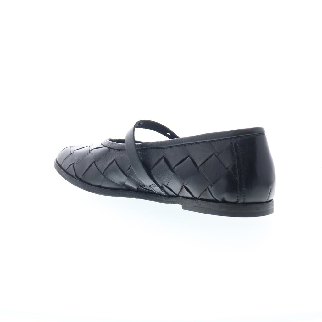 Jordan Womens Black Leather Hook & Loop Mary Jane Flats Shoes