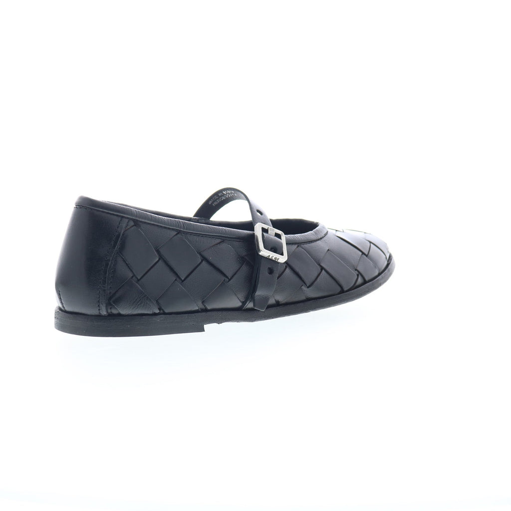 Jordan Womens Black Leather Hook & Loop Mary Jane Flats Shoes