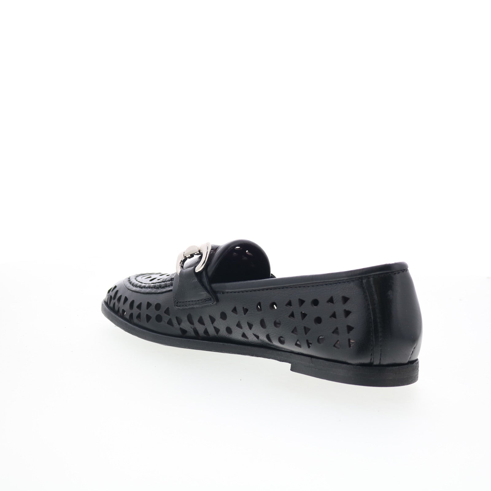 Jorge Womens Black Leather Slip On Loafer Flats Shoes