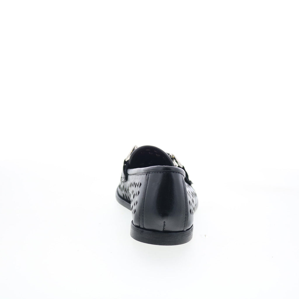 Jorge Womens Black Leather Slip On Loafer Flats Shoes