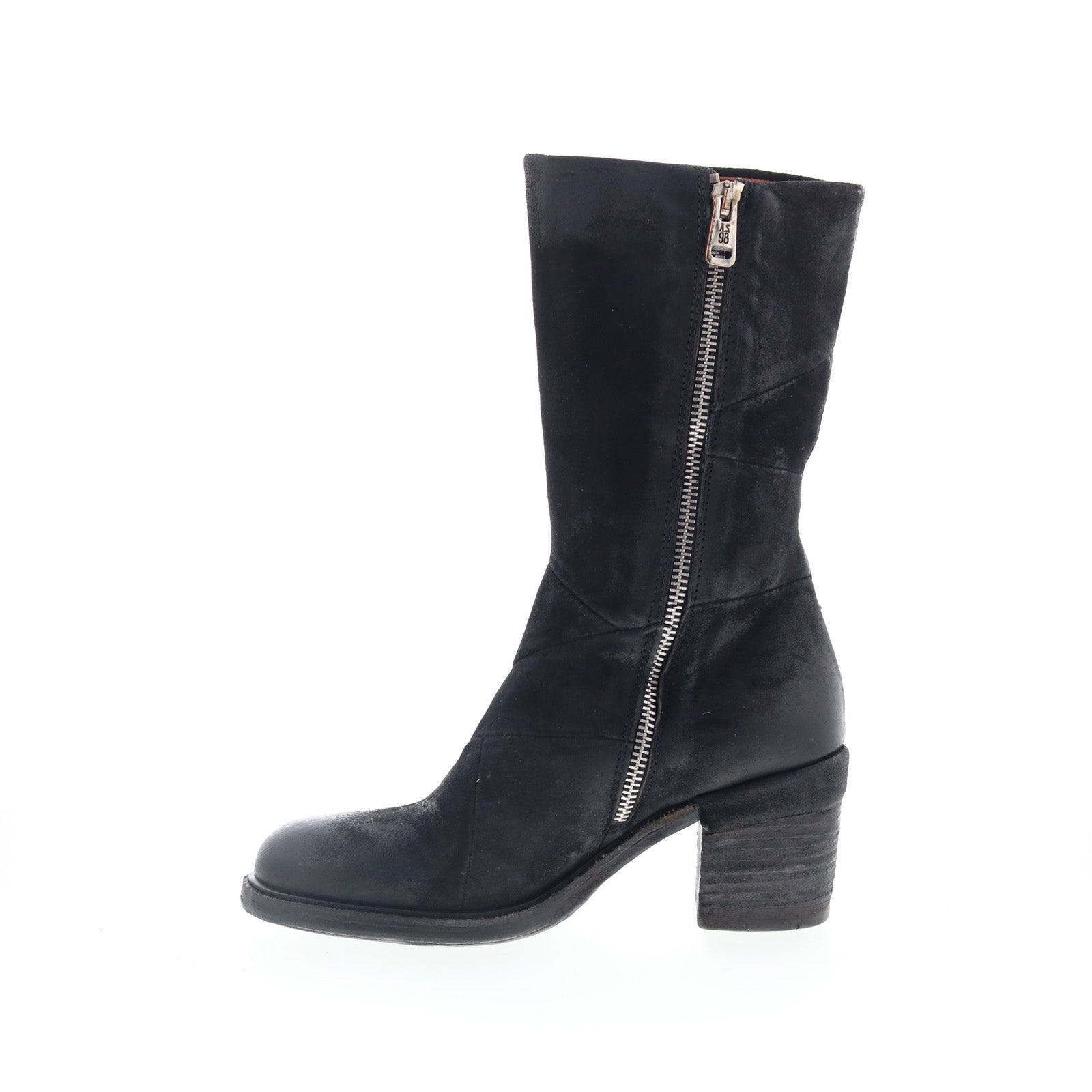 Justin Womens Black Suede Zipper Casual Dress Boots
