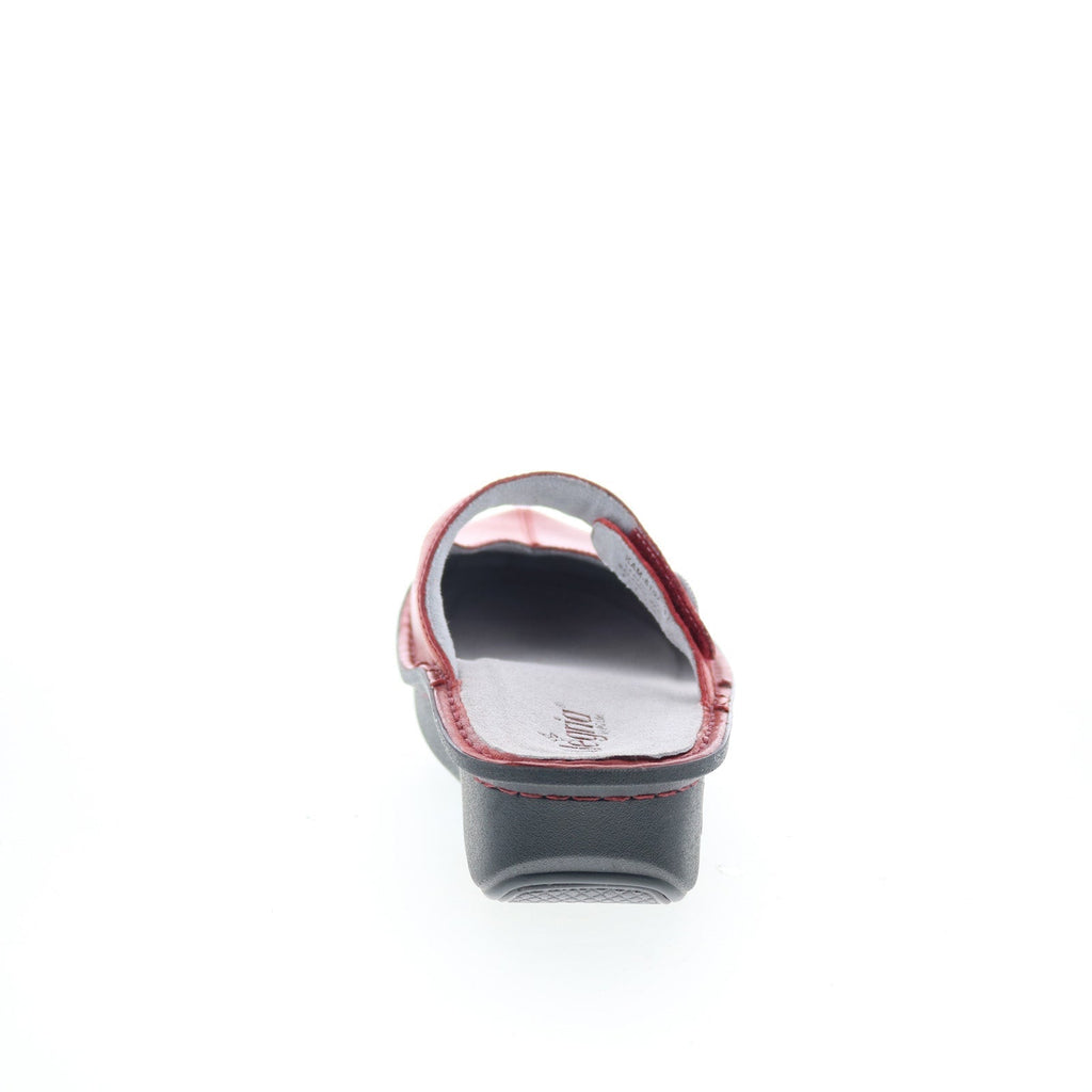 Alegria Kamila Garnet KAM-6107 Womens Red Leather Slides Sandals Shoes