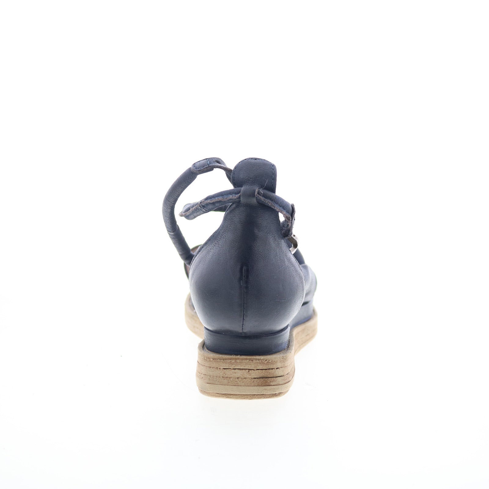 Laike Womens Black Leather Hook & Loop Platform Sandals Shoes