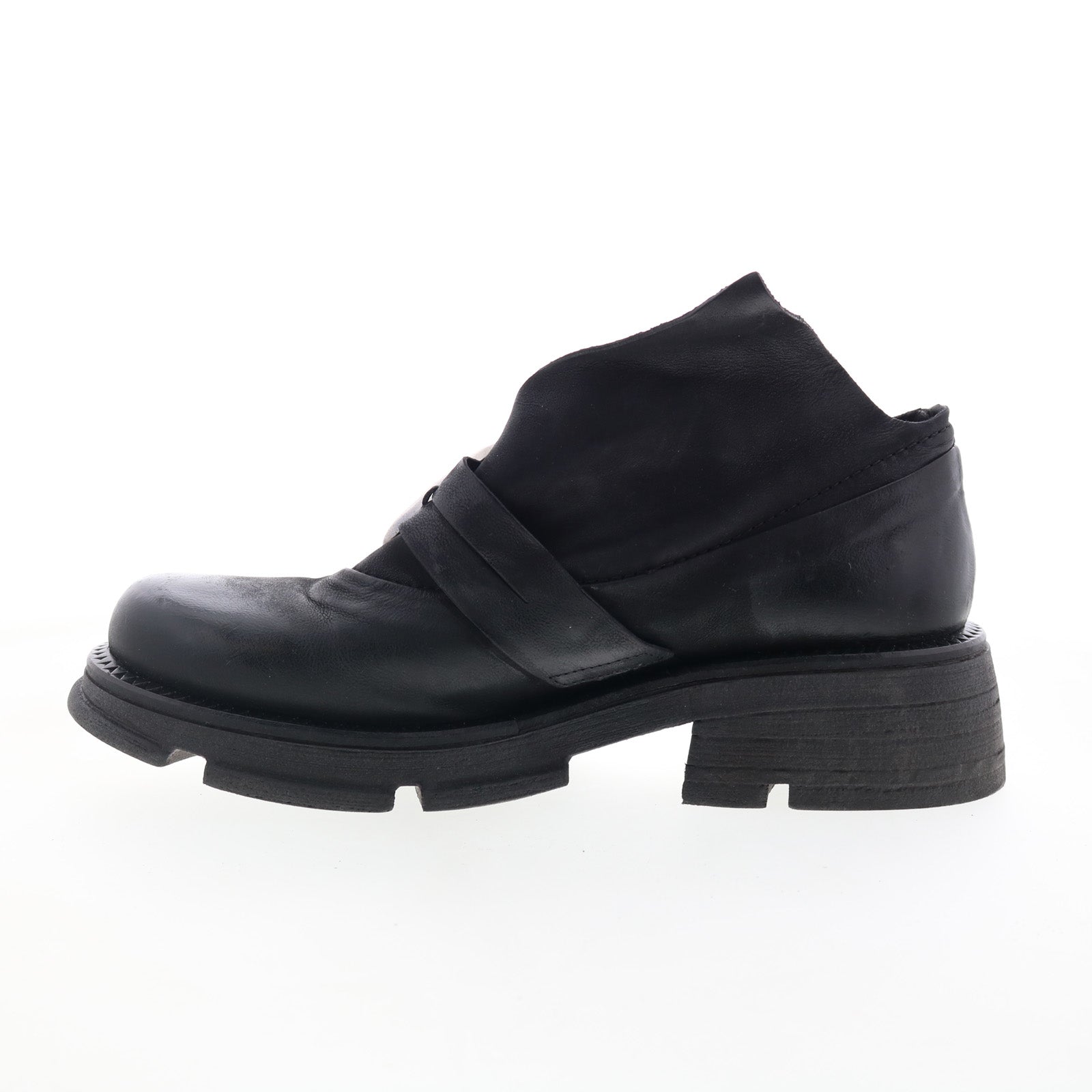 Laken Womens Black Leather Slip On Casual Dress Boots