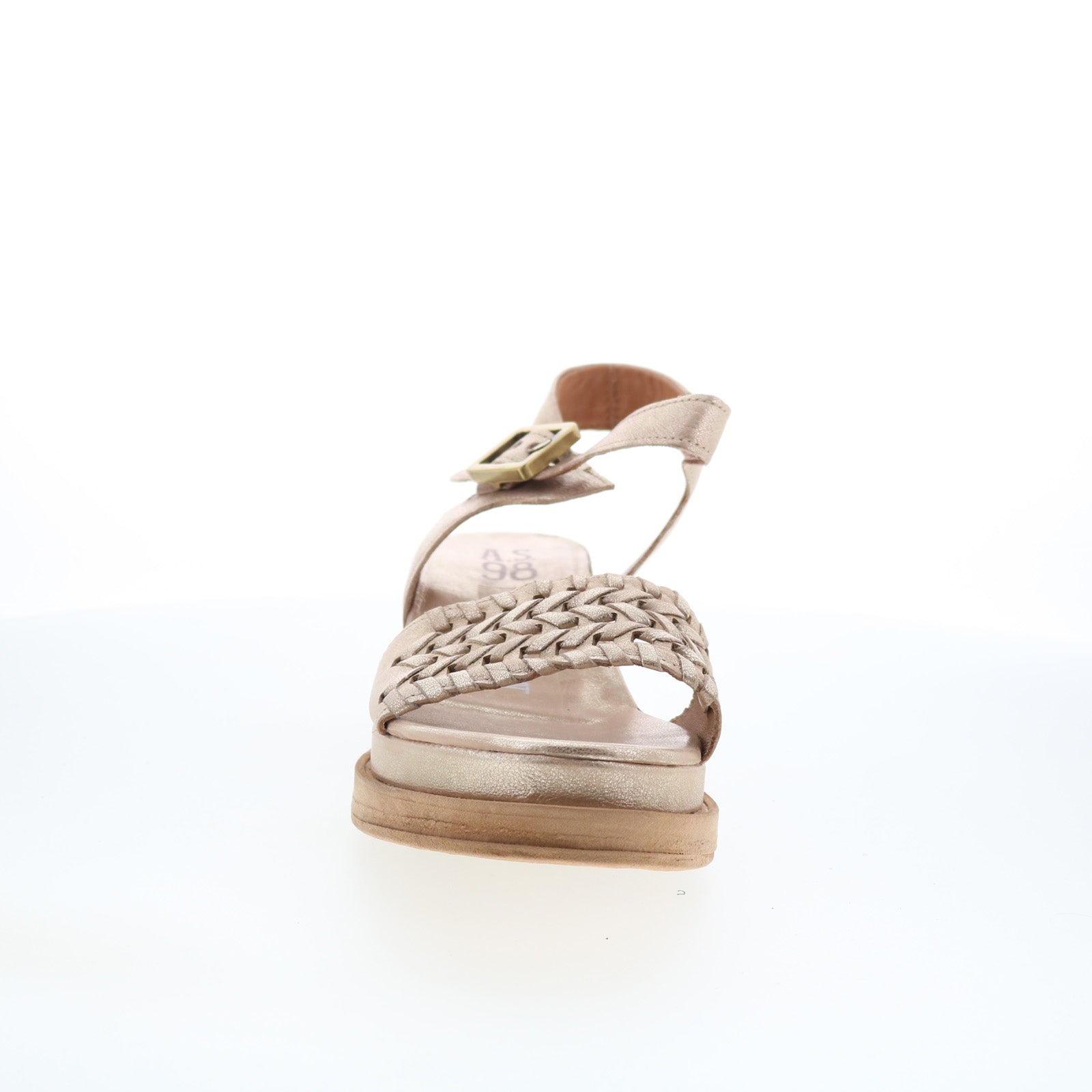 Landon Womens Gold Leather Hook & Loop Strap Sandals Shoes