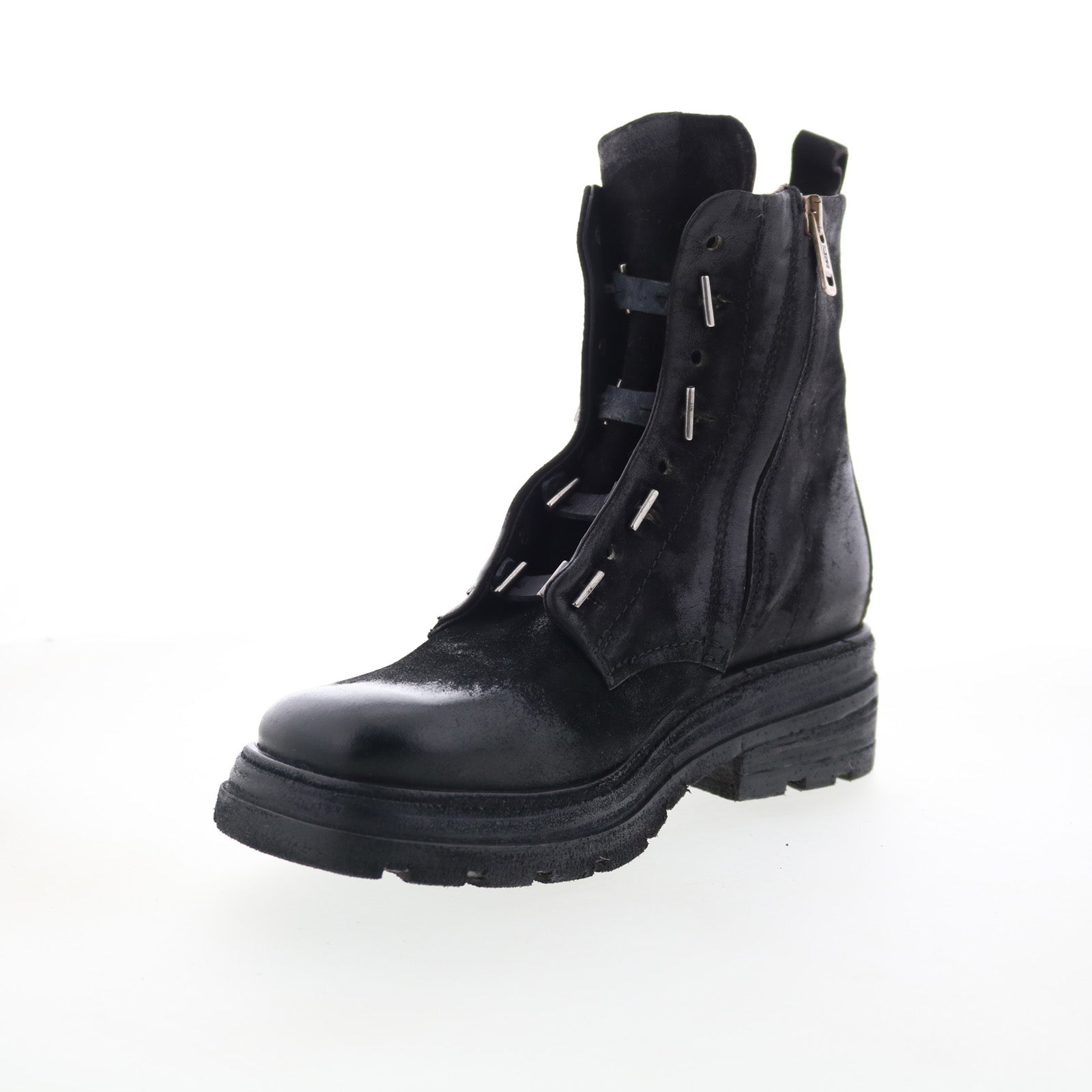 Lanford Womens Black Leather Zipper Casual Dress Boots