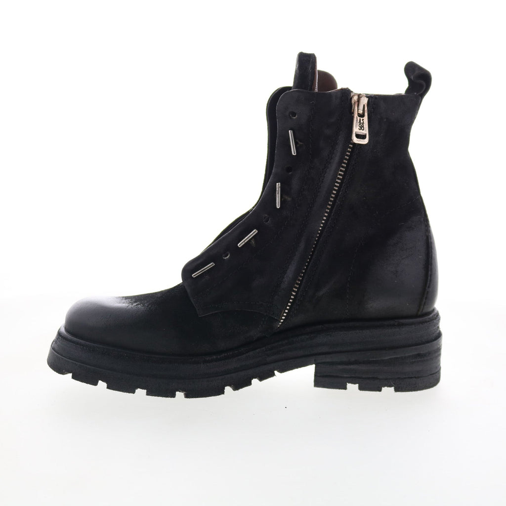 Lanford Womens Black Leather Zipper Casual Dress Boots