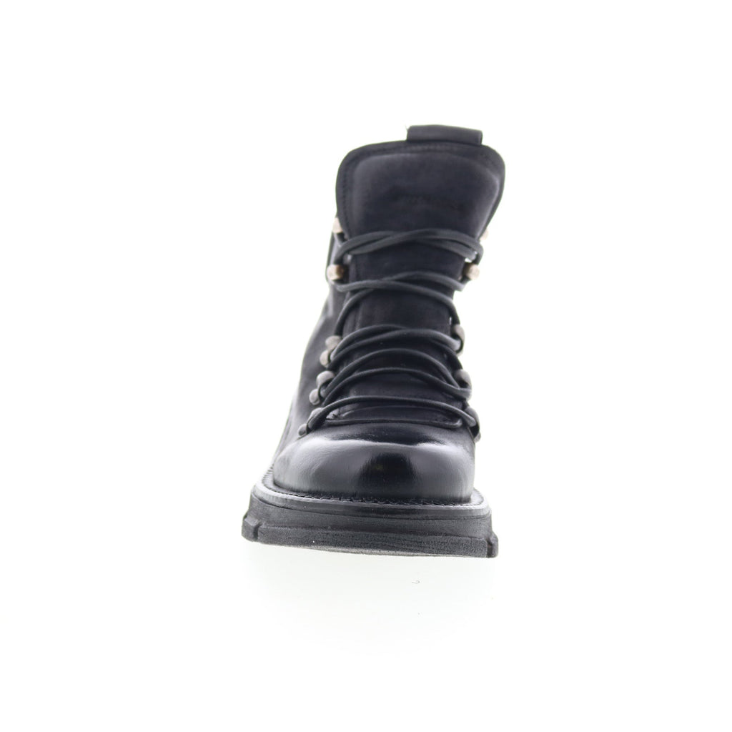 Langan Womens Black Leather Lace Up Ankle & Booties Boots