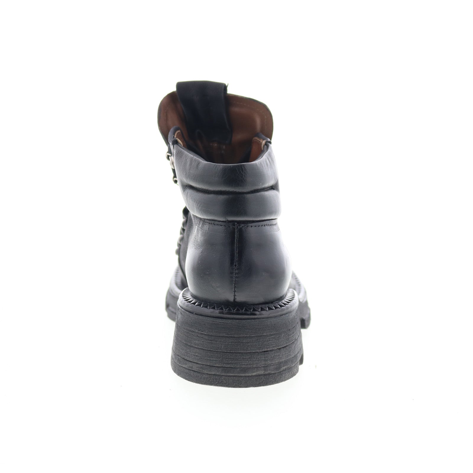 Langan Womens Black Leather Lace Up Ankle & Booties Boots