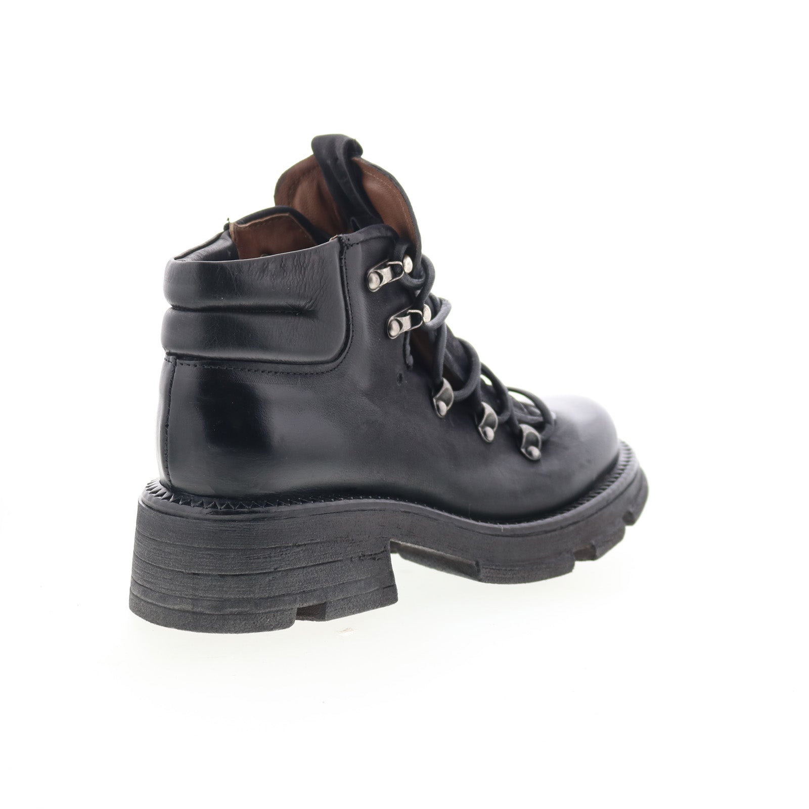 Langan Womens Black Leather Lace Up Ankle & Booties Boots
