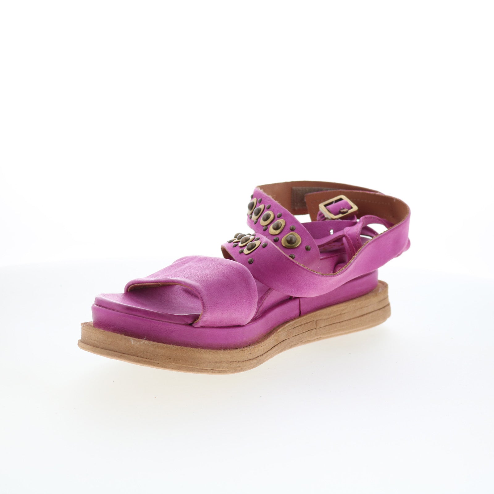 Larkie Womens Purple Suede Hook & Loop Strap Sandals Shoes