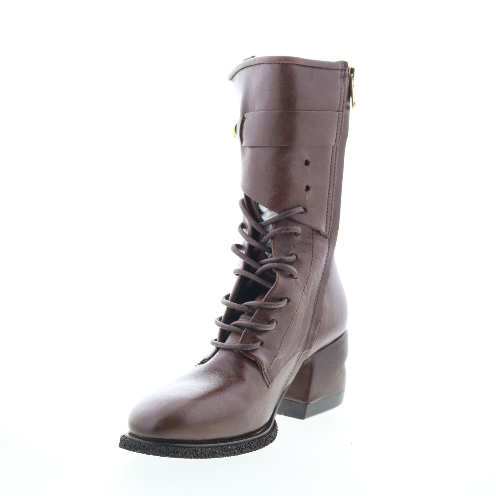 Layne Womens Brown Leather Zipper Casual Dress Boots