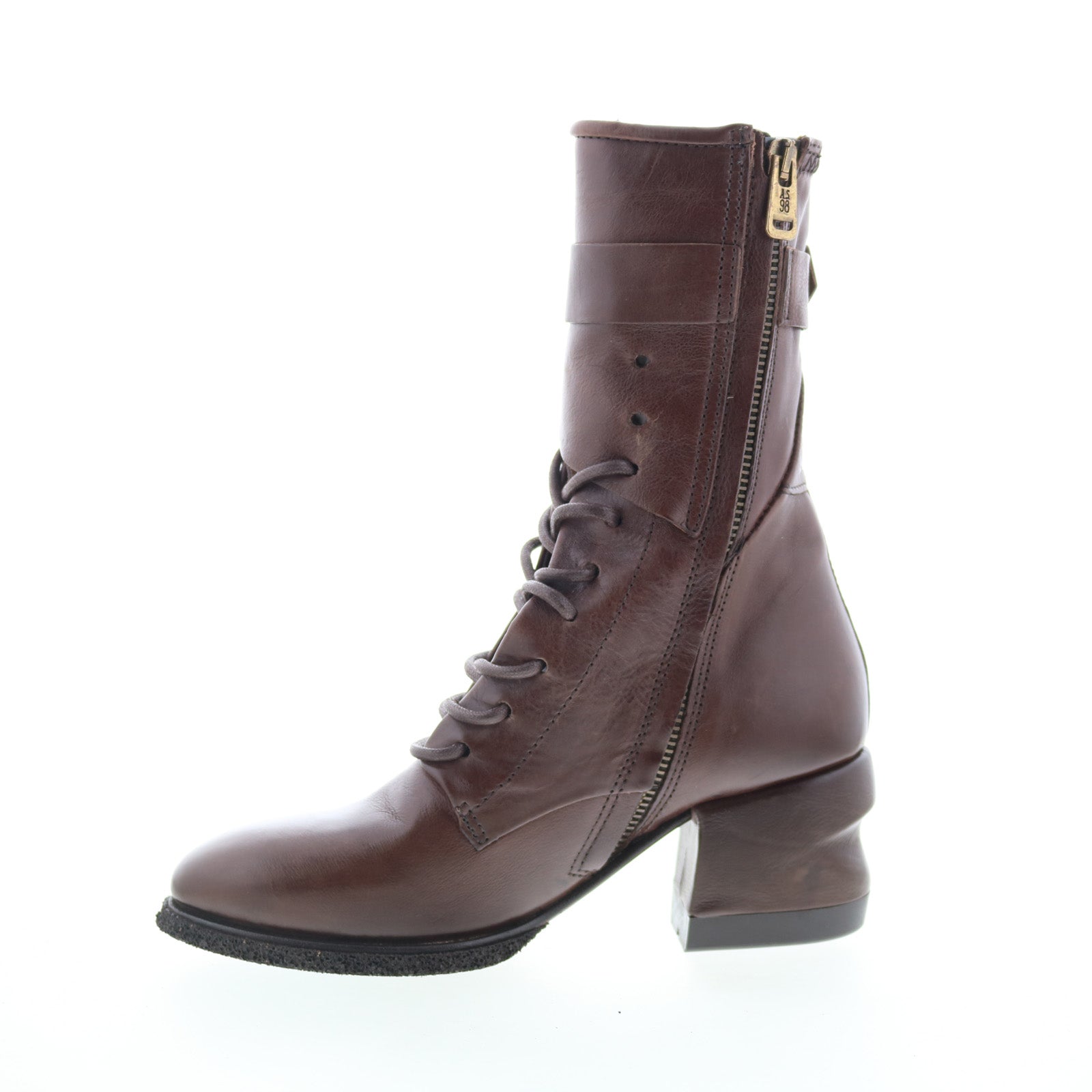 Layne Womens Brown Leather Zipper Casual Dress Boots