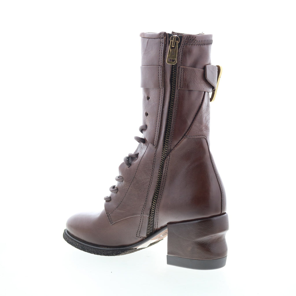 Layne Womens Brown Leather Zipper Casual Dress Boots