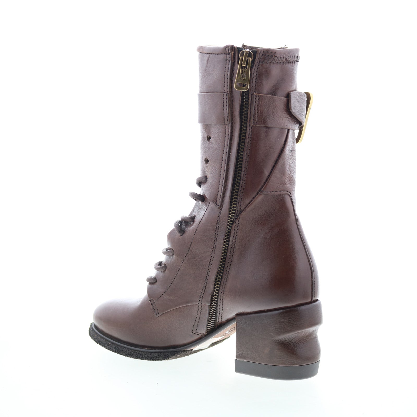 Layne Womens Brown Leather Zipper Casual Dress Boots