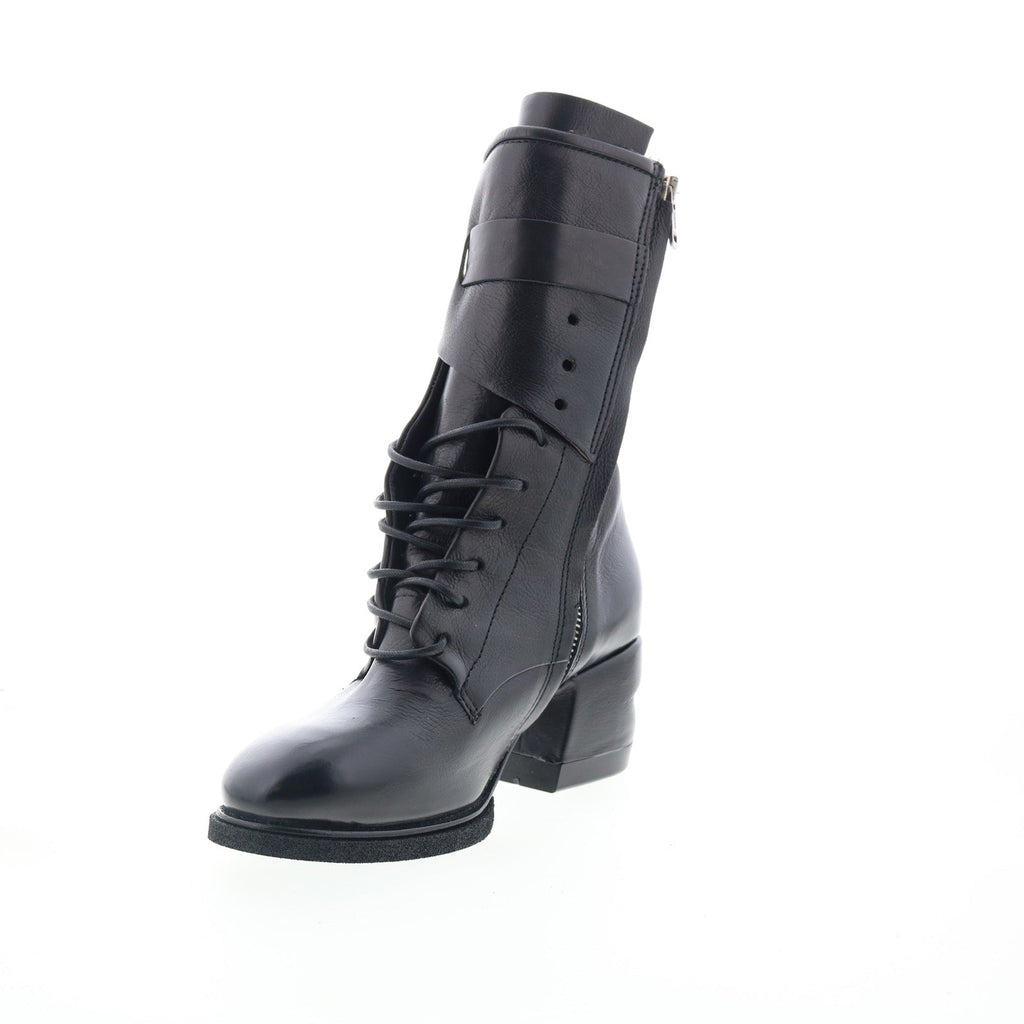 Layne Womens Black Leather Zipper Casual Dress Boots